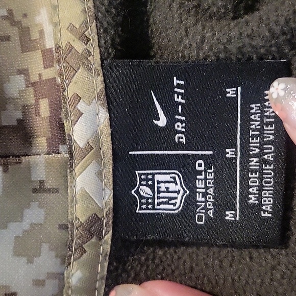 NFL Onfield Apparel Hoodie - Nike Dri-Fit - GUC - Camo & Green - K - Picture 9 of 9